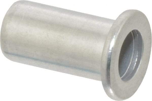 RivetKing - 1/4-20, 0.02 to 0.08" Grip, Aluminum Standard Rivet Nut - Uncoated, Drill Size Letter Q, Round Head - USA Tool & Supply