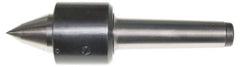 Interstate - MT3 Taper Shank Shank, 1.85" Head Diam, 704 Lb Capacity, Live Center - 5,000 Max RPM, 1.181" Point Diam, 1.81" Point Len, 704 Lb Max Workpc, Long Point - USA Tool & Supply