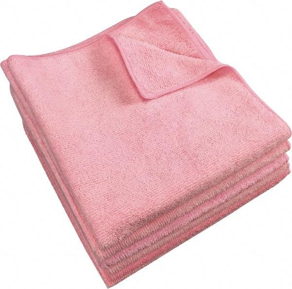 PRO-SOURCE - Dry Microfiber Wipes - Packet, 16" x 16" Sheet Size, Pink - USA Tool & Supply