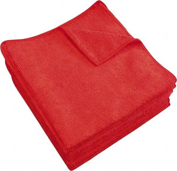 PRO-SOURCE - Dry Microfiber Wipes - Packet, 16" x 16" Sheet Size, Red - USA Tool & Supply