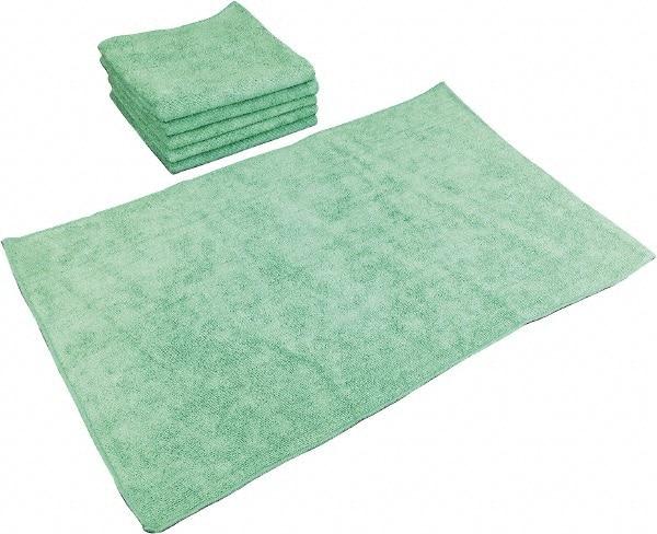 PRO-SOURCE - Reusable Microfiber Wipes - Packet, 16" x 27" Sheet Size, Green - USA Tool & Supply