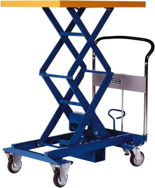 Southworth - 770 Lb Capacity Portable Foot-Operated Scissor Lift Table - 13.6" to 49-4/5" Lift Height, 35.81" Platform Length x 23.59" Platform Width - USA Tool & Supply