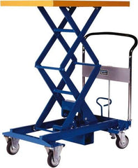 Southworth - 770 Lb Capacity Portable Foot-Operated Scissor Lift Table - 13.6" to 49-4/5" Lift Height, 35.81" Platform Length x 23.59" Platform Width - USA Tool & Supply