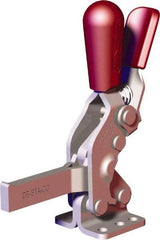 De-Sta-Co - 607 Lb Holding Capacity, Vertical Handle, Manual Hold Down Toggle Clamp - 66° Handle Movement, 75° Bar Opening, Solid Bar, Flanged Base, Carbon Steel - USA Tool & Supply