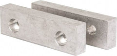 Gibraltar - 4-1/16" Wide x 1-1/4" High x 5/8" Thick, Flat/No Step Vise Jaw - Soft, Aluminum, Fixed Jaw, Compatible with 4" Vises - USA Tool & Supply
