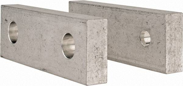 Gibraltar - 6" Wide x 2" High x 3/4" Thick, Flat/No Step Vise Jaw - Soft, Aluminum, Fixed Jaw, Compatible with 6" Vises - USA Tool & Supply