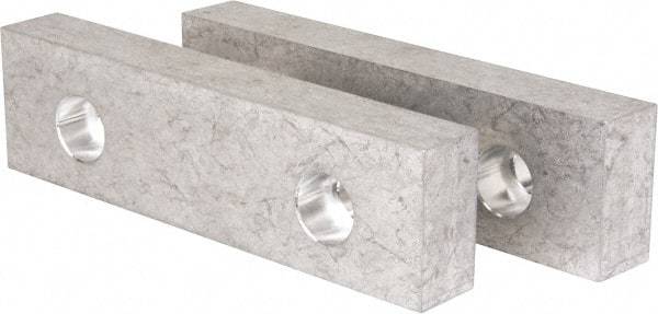 Gibraltar - 8-1/8" Wide x 2-1/4" High x 1-1/8" Thick, Flat/No Step Vise Jaw - Soft, Aluminum, Fixed Jaw, Compatible with 8" Vises - USA Tool & Supply