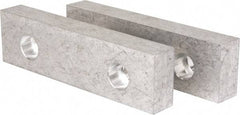 Gibraltar - 8-1/8" Wide x 2-1/4" High x 1-1/8" Thick, Flat/No Step Vise Jaw - Soft, Aluminum, Fixed Jaw, Compatible with 8" Vises - USA Tool & Supply