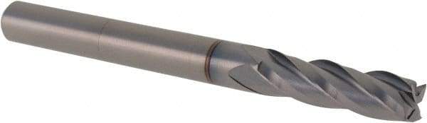 Value Collection - 3/16", 5/8" LOC, 3/16" Shank Diam, 2" OAL, 4 Flute, Solid Carbide Square End Mill - Single End, TiCN Finish, Spiral Flute, 30° Helix, Right Hand Cut, Right Hand Flute - USA Tool & Supply