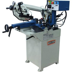 Baileigh - 8.26 x 6.69" Max Capacity, Manual Geared Head Horizontal Bandsaw - 66 to 280 SFPM Blade Speed, 110 Volts, 0 to 60°, 1 hp, 1 Phase - USA Tool & Supply