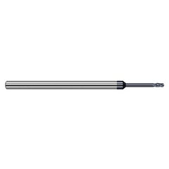 1 mm Dia. × 4 mm Shank × 1.5 mm DOC × 50 mm OAL, Carbide AlTiN, Stub , 4 Flute, Ballnose End Mill - Exact Industrial Supply