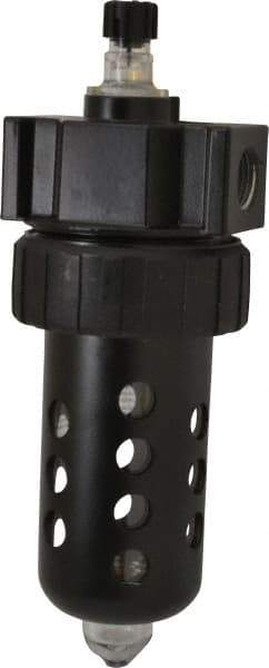 Parker - 1/2" NPT, 150 Max psi Standard Micro Mist Lubricator - Polycarbonate Bowl with Sight Glass, Zinc Body, 90 CFM, 125°F Max Temp, 3.24" Wide x 9.27" High - USA Tool & Supply