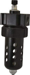 Parker - 1/2" NPT, 150 Max psi Standard Micro Mist Lubricator - Polycarbonate Bowl with Sight Glass, Zinc Body, 90 CFM, 125°F Max Temp, 3.24" Wide x 9.27" High - USA Tool & Supply