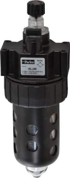 Parker - 1/4" NPT, 150 Max psi Intermediate Mist Lubricator - Polycarbonate Bowl with Sight Glass, Zinc Body, 40 CFM, 125°F Max Temp, 2.81" Wide x 7.82" High - USA Tool & Supply