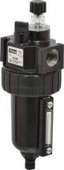 Parker - 1/2" NPT, 250 Max psi Intermediate Mist Lubricator - Metal Bowl with Sight Glass, Zinc Body, 90 CFM, 175°F Max Temp, 2.81" Wide x 7.82" High - USA Tool & Supply