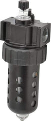 Parker - 3/4" NPT, 150 Max psi Standard Mist Lubricator - Polycarbonate Bowl with Sight Glass, Zinc Body, 90 CFM, 125°F Max Temp, 3.24" Wide x 9.27" High - USA Tool & Supply
