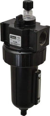 Parker - 3/4" NPT, 250 Max psi Standard Mist Lubricator - Metal Bowl with Sight Glass, Zinc Body, 90 CFM, 175°F Max Temp, 3.24" Wide x 9.27" High - USA Tool & Supply
