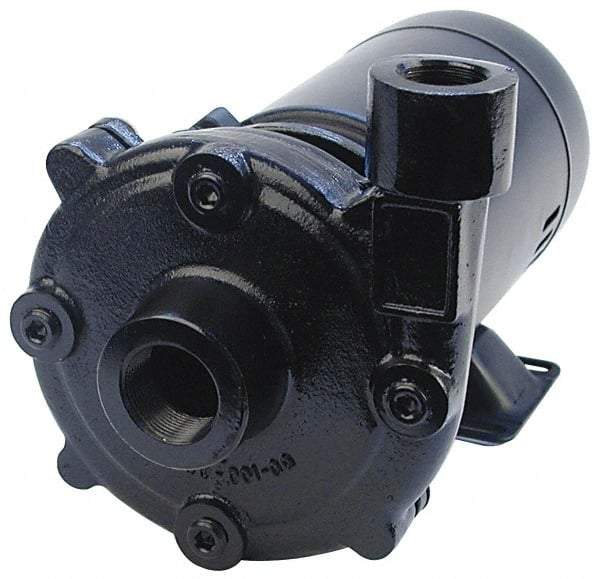 Pentair - ODP Motor, 208-230/460 Volt, 3 Phase, 1/2 HP, Cast Iron Straight Pump - 1-1/4 Inch Inlet, 1 Inch Outlet, 82 Max Head psi, Bronze Impeller, Cast Iron Shaft, Viton Seal, 82 Ft. Shut Off - USA Tool & Supply