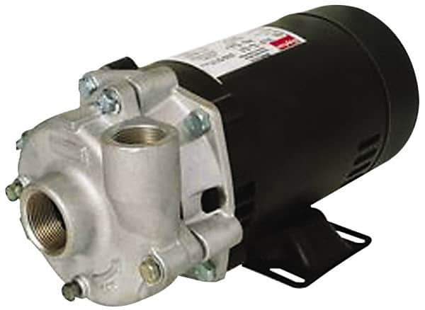 Pentair - ODP Motor, 115/208-230 Volt, 1 Phase, 1 HP, Stainless Steel Straight Pump - 1-1/4 Inch Inlet, 1-1/4 Inch Outlet, 58 Max Head psi, Stainless Steel Impeller, Viton Seal, 58 Ft. Shut Off - USA Tool & Supply