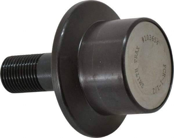 Accurate Bushing - 1-1/2" Roller Diam x 1-3/16" Width, 5/8" Stud Diam x 1-1/2" Length, Flanged Load Roller - Steel, 3/4" Thread Length, 5/8-18 Thread, 2,520 Lb Dynamic Cap, 1,370 Lb Static Cap - USA Tool & Supply