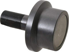 Accurate Bushing - 2-1/2" Roller Diam x 1-11/16" Width, 1" Stud Diam x 2-1/4" Length, Flanged Load Roller - Steel, 1-1/2" Thread Length, 1-14 Thread, 5,120 Lb Dynamic Cap, 3,120 Lb Static Cap - USA Tool & Supply