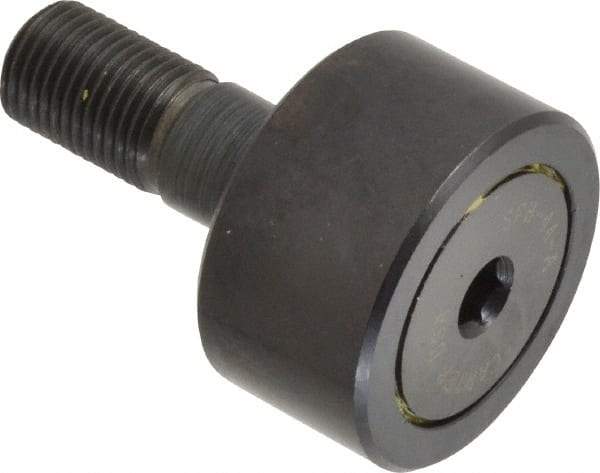 Made in USA - 1-3/8" Roller Diam x 3/4" Width, 1/2" Stud Diam x 1-1/4" Length, Stud Cam Follower - Steel, 5/8" Thread Length, 1/2-20 Thread, 3,144 Lb Dynamic Cap - USA Tool & Supply