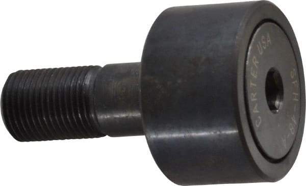 Made in USA - 1-1/2" Roller Diam x 7/8" Width, 5/8" Stud Diam x 1-1/2" Length, Stud Cam Follower - Steel, 3/4" Thread Length, 5/8-18 Thread, 3,872 Lb Dynamic Cap - USA Tool & Supply