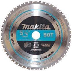 Makita - 5-3/8" Diam, 5/8" Arbor Hole Diam, 50 Tooth Wet & Dry Cut Saw Blade - Carbide-Tipped, General Purpose Action, Standard Round Arbor - USA Tool & Supply