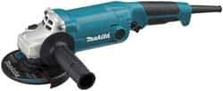 Makita - 5" Wheel Diam, 11,000 RPM, Corded Angle & Disc Grinder - 5/8-11 Spindle, 120 Volts, 10.5 Amps, Front Exhaust - USA Tool & Supply