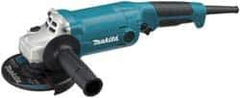 Makita - 5" Wheel Diam, 11,000 RPM, Corded Angle & Disc Grinder - 5/8-11 Spindle, 120 Volts, 10.5 Amps, Front Exhaust - USA Tool & Supply