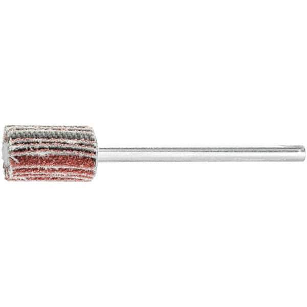 PFERD - 3/8" Diam x 5/8" Face Width, Aluminum Oxide Coated Mounted Flap Wheel - 1/8" Shank Mount, 60 Grit, 75,000 Max RPM - USA Tool & Supply