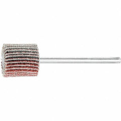 PFERD - 5/8" Diam x 5/8" Face Width, Aluminum Oxide Coated Mounted Flap Wheel - 1/8" Shank Mount, 60 Grit, 50,000 Max RPM - USA Tool & Supply