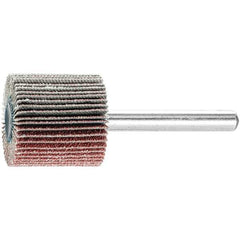 PFERD - 1" Diam x 1" Face Width, Aluminum Oxide Coated Mounted Flap Wheel - 1/4" Shank Mount, 80 Grit, 25,000 Max RPM - USA Tool & Supply