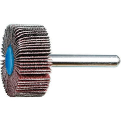 PFERD - 1-3/8" Diam x 5/8" Face Width, Aluminum Oxide Coated Mounted Flap Wheel - 1/4" Shank Mount, 80 Grit, 23,000 Max RPM - USA Tool & Supply