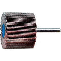PFERD - 2" Diam x 1-1/2" Face Width, Aluminum Oxide Coated Mounted Flap Wheel - 1/4" Shank Mount, 80 Grit, 15,000 Max RPM - USA Tool & Supply