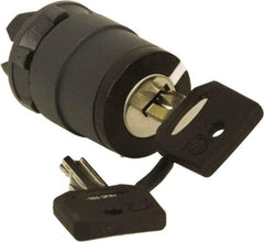 Schneider Electric - 22mm Mount Hole, 2 Position, Key Operated, Selector Switch Only - Black, Momentary (MO), Nonilluminated, Shock, Vibration and Water Resistant - USA Tool & Supply