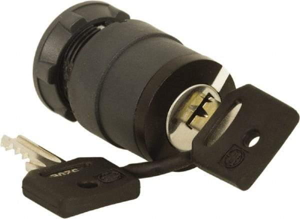Schneider Electric - 22mm Mount Hole, 2 Position, Key Operated, Selector Switch Only - Black, Maintained (MA), Nonilluminated, Shock, Vibration and Water Resistant - USA Tool & Supply