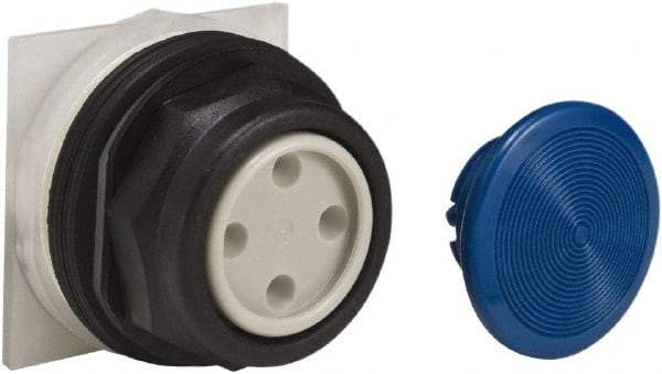 Square D - Extended Mushroom Head Pushbutton Switch Operator - Blue, Round Button, Nonilluminated - USA Tool & Supply