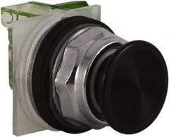 Schneider Electric - 30mm Mount Hole, Extended Straight, Pushbutton Switch with Contact Block - Black Pushbutton, Momentary (MO) - USA Tool & Supply
