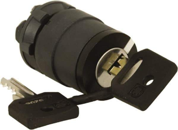 Schneider Electric - 22mm Mount Hole, 3 Position, Key Operated, Selector Switch Only - Black, Momentary (MO), Shock, Vibration and Water Resistant - USA Tool & Supply
