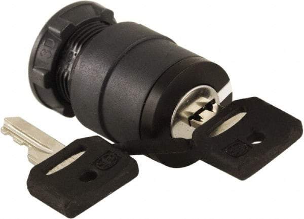 Schneider Electric - 22mm Mount Hole, 2 Position, Key Operated, Selector Switch Only - Black, Maintained (MA), Nonilluminated, Shock, Vibration and Water Resistant - USA Tool & Supply