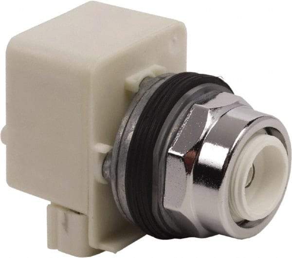 Schneider Electric - 1.18 Inch Mount Hole, Extended Straight, Pushbutton Switch Only - Round, Illuminated, Momentary (MO), Weatherproof, Dust and Oil Resistant - USA Tool & Supply