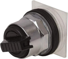 Schneider Electric - 1.18 Inch Mount Hole, 3 Position, Knob and Pushbutton Operated, Selector Switch Only - Black, Maintained (MA), without Contact Blocks, Weatherproof and Dust and Oil Resistant - USA Tool & Supply