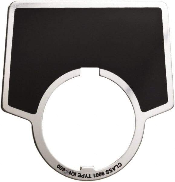 Schneider Electric - Aluminum Legend Plate - Blank - Black Background, 30mm Hole Diameter - USA Tool & Supply