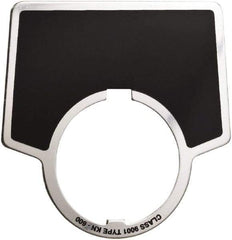 Schneider Electric - Aluminum Legend Plate - Blank - Black Background, 30mm Hole Diameter - USA Tool & Supply