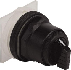Schneider Electric - 1.18 Inch Mount Hole, 3 Position, Knob and Pushbutton Operated, Selector Switch Only - Black, Momentary (MO), without Contact Blocks, Anticorrosive, Weatherproof, Dust and Oil Resistant - USA Tool & Supply