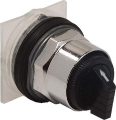 Schneider Electric - 1.18 Inch Mount Hole, 3 Position, Knob and Pushbutton Operated, Selector Switch Only - Black, Maintained (MA), without Contact Blocks, Weatherproof and Dust and Oil Resistant - USA Tool & Supply