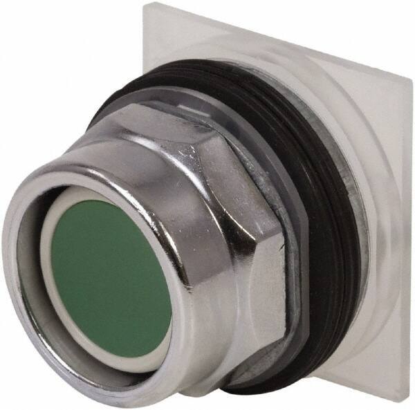 Schneider Electric - 30mm Mount Hole, Extended Straight, Pushbutton Switch Only - Green Pushbutton, Momentary (MO) - USA Tool & Supply