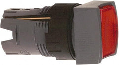Schneider Electric - 16mm Mount Hole, Flush, Pushbutton Switch Only - Square, Red Pushbutton, Illuminated, Momentary (MO), Vibration Resistant - USA Tool & Supply
