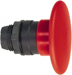 Schneider Electric - 22mm Mount Hole, Extended Mushroom Head, Pushbutton Switch Only - Round, Red Pushbutton, Nonilluminated, Momentary (MO) - USA Tool & Supply